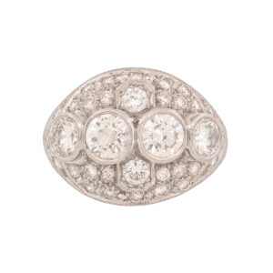 Platinum Original Art Deco 6.24ct Diamond Ring