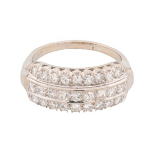 Antique 14K White Gold Diamond Band