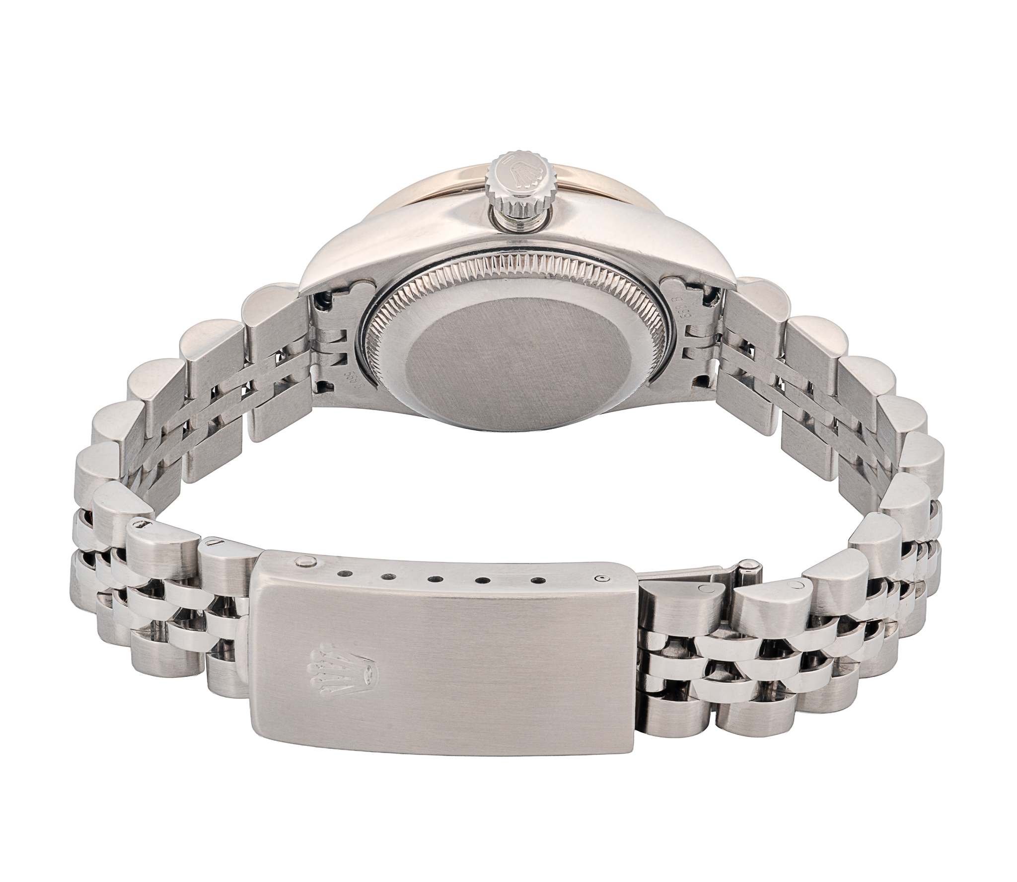 Ladies SS Rolex Datejust, Jubilee band, 26mm, Custom dia bezel,wht/Rom dial. - Image 4