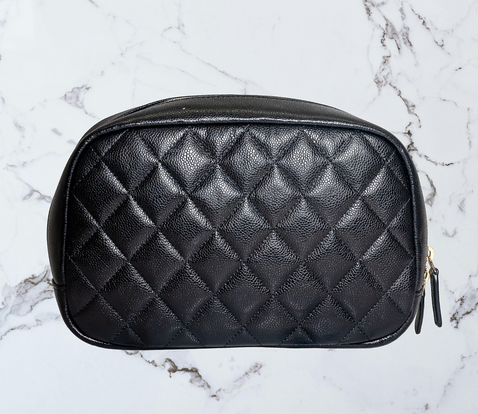 Chanel Black Quilted Cosmetic Bag - Image 3