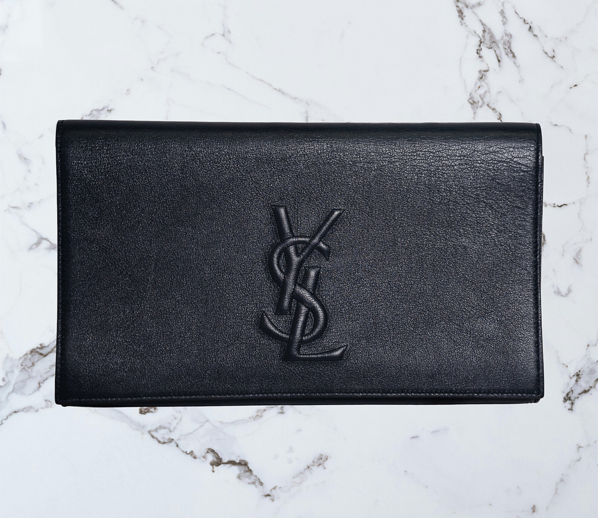 YSL Black Leather Clutch Bag - Image 2