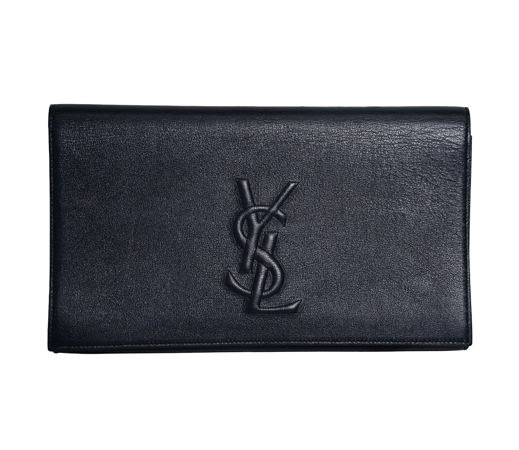 YSL Black Leather Clutch Bag