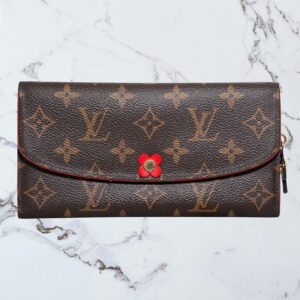 Louis Vuitton Monogram Bloom Flower Emilie Wallet Rouge
