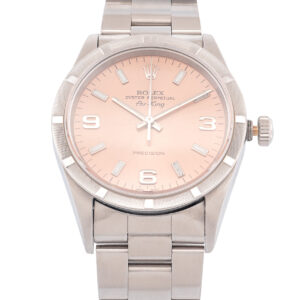 Rolex SS Airking on Oyster band and Engine Turn bezel, 34mm