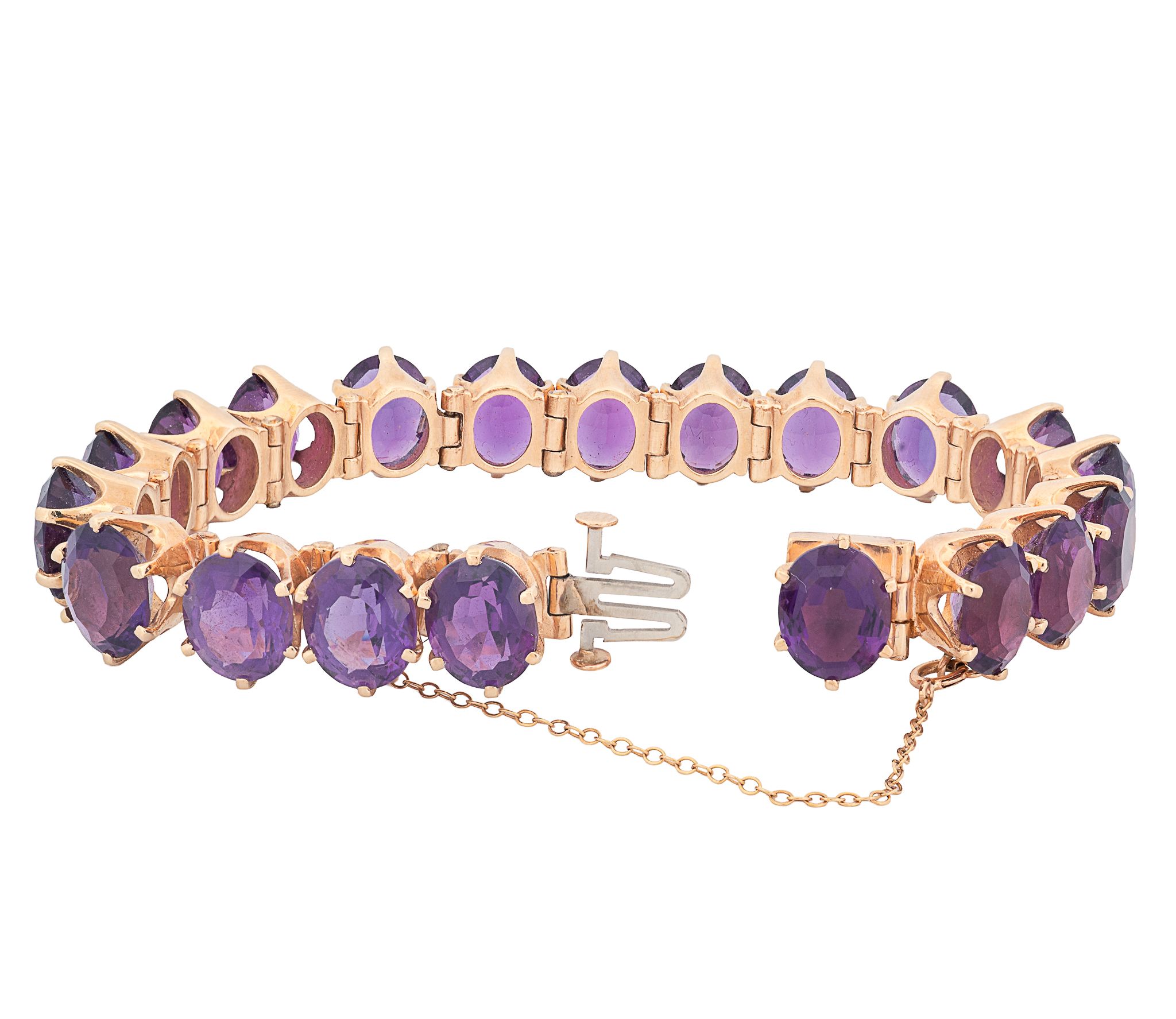 14K Yellow Gold Amethyst Bracelet - Image 3