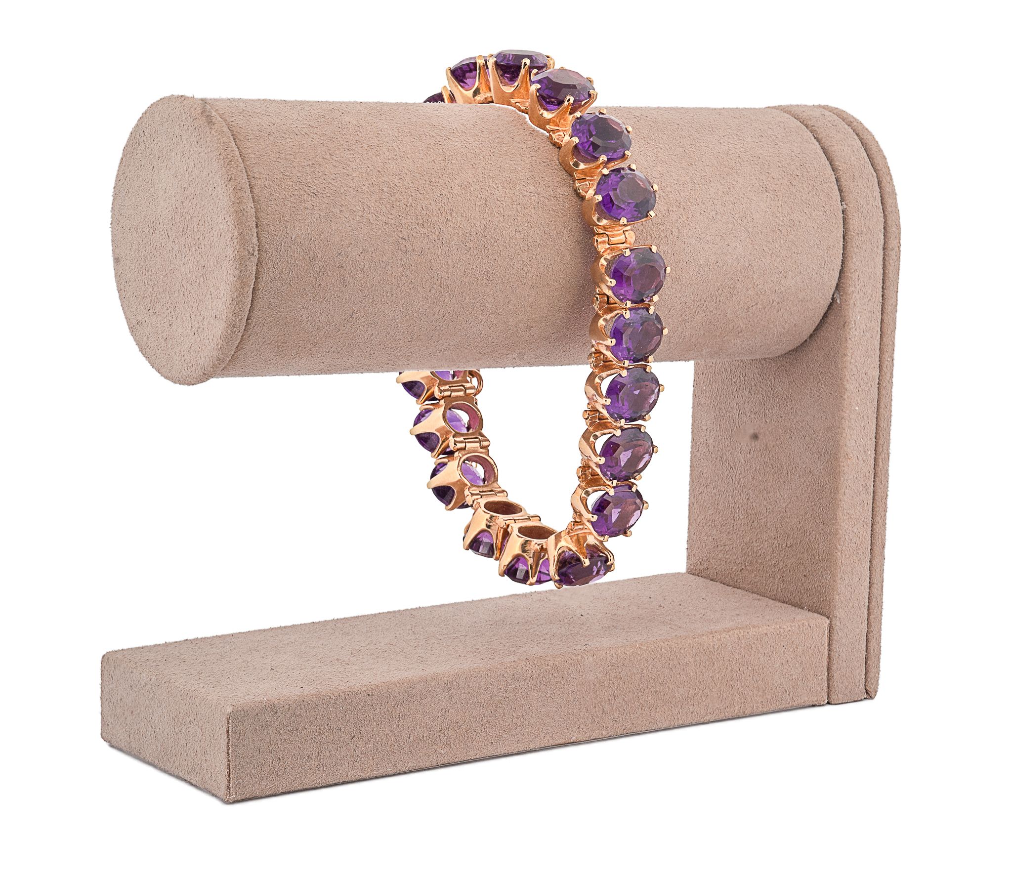 14K Yellow Gold Amethyst Bracelet - Image 5