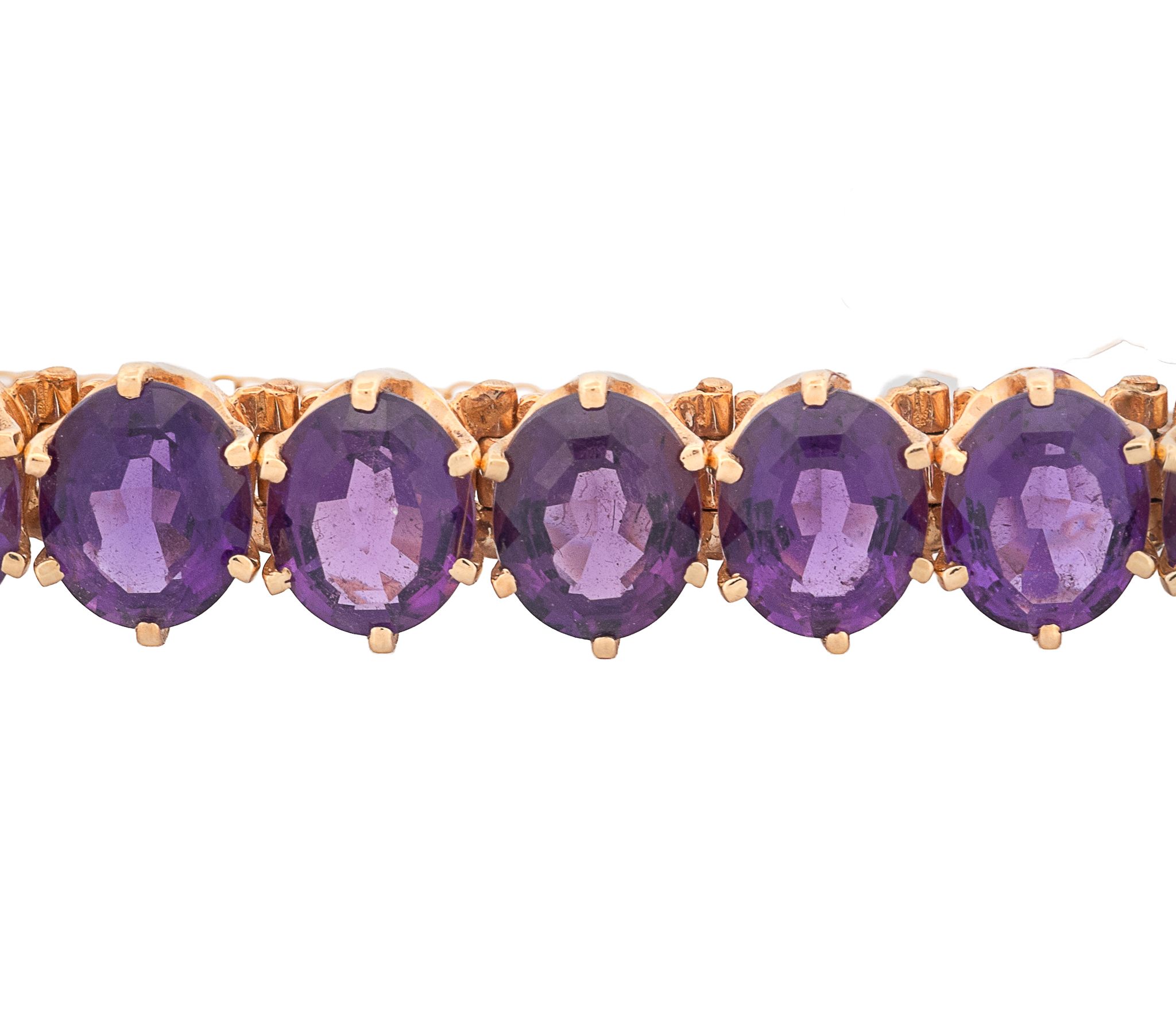 14K Yellow Gold Amethyst Bracelet - Image 4