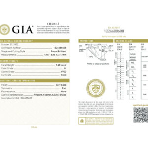 Round Brilliant 0.40 G VVS2  GIA Certified Diamond