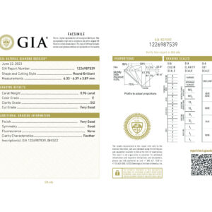 Round Brilliant 0.96 E SI2 GIA Certified Diamond
