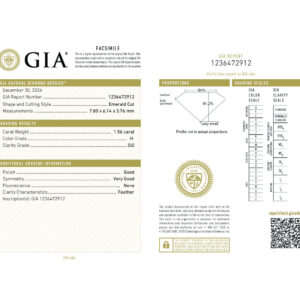 Emerald Cut 1.56 H SI2 GIA Certified Diamond