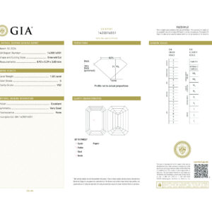 Emerald Cut 1.82 G VS2 GIA Certified Diamond