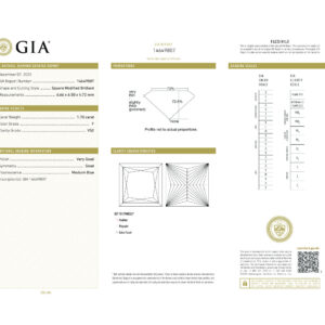 Square Modified Brilliant 1.70 F VS2 GIA Certified Diamond
