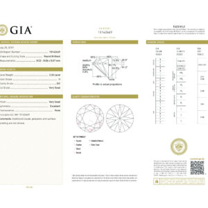Round Brilliant 2.03 H SI2 GIA Certified Diamond