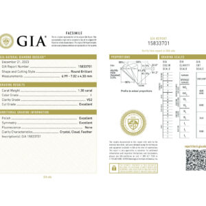 Round Brilliant 1.30 I VS2  GIA Certified Diamond