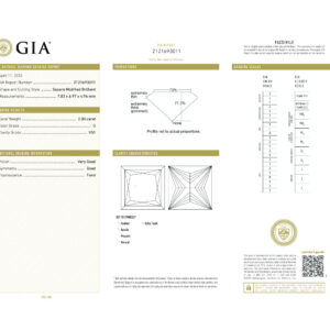 Square Modified Brilliant 2.00 G VS1 GIA Certified Diamond