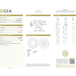 Round Brilliant 2.02 H SI1 GIA Certified Diamond