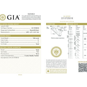 Round Brilliant 0.84 G I1 GIA Certified Diamond