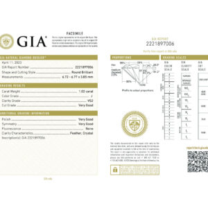 Round Brilliant 1.02 J VS2  GIA Certified Diamond
