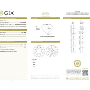 Round Modified Brilliant 1.00 D SI1 GIA Certified Diamond