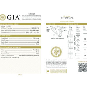 Round Brilliant 1.05 J SI2 GIA Certified Diamond