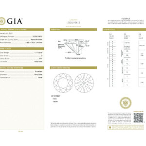 Round Brilliant 1.11  D VS1 GIA Certified Diamond