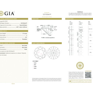 Round Brilliant 1.10 H SI1  GIA Certified Diamond