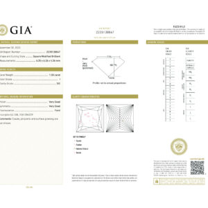 Square Modified Brilliant 1.50 I SI2 GIA Certified Diamond