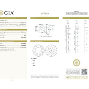 Round Brilliant 3.02 J SI2 GIA Certified Diamond