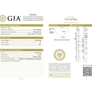 Emerald Cut 0.78 E VS1 GIA Certified Diamond