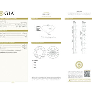 Round Modified Brilliant 1.01 G VS2 GIA Certified Diamond