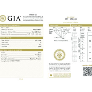 Round Brilliant 0.52 D VS1  GIA Certified Diamond