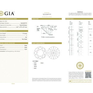 Round Brilliant 1.10 F SI2  GIA Certified Diamond