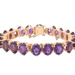 14K Yellow Gold Amethyst Bracelet