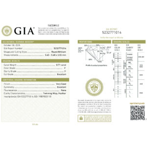 Round Brilliant 0.71 F I1 GIA Certified Diamond