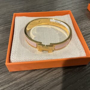 Hermes Enamel Narrow Clic Clac H bracelet Pink
