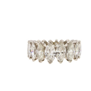 Platinum 5.36ct Graduated Marquise Diamond Eternity Band