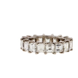14KT Square Step Cut 5.28ct Diamond Eternity Band