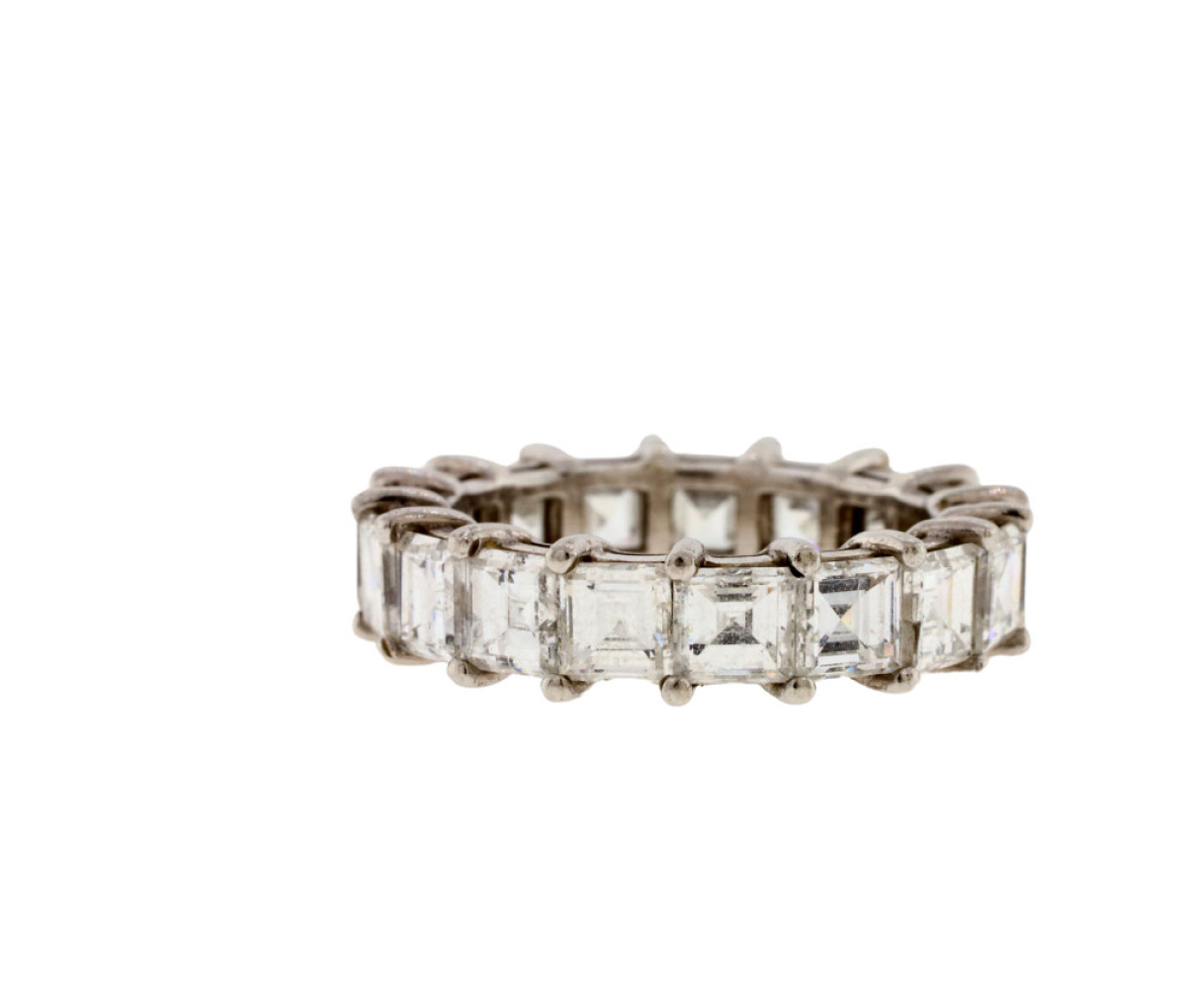14KT Square Step Cut 5.28ct Diamond Eternity Band
