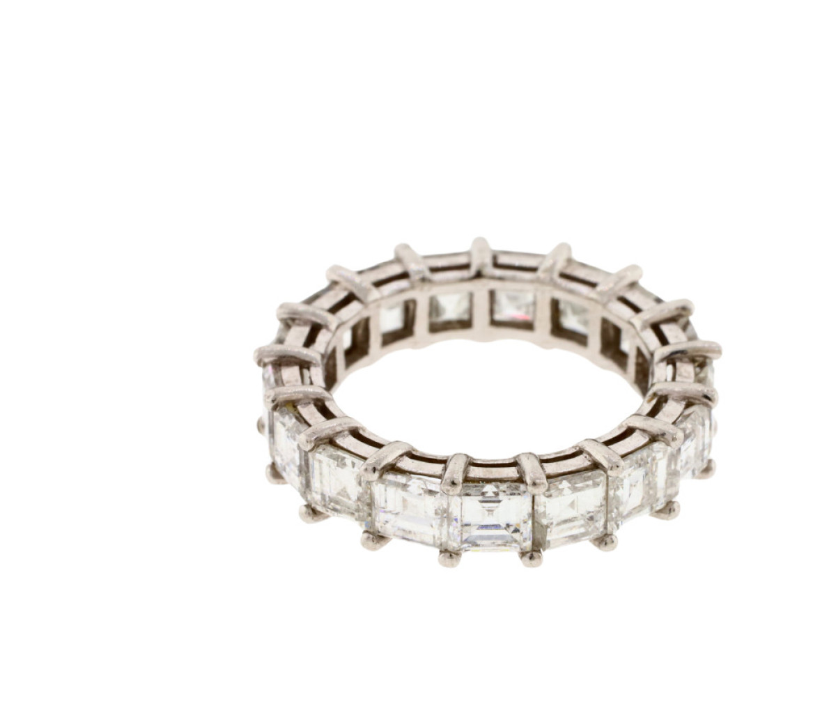 14KT Square Step Cut 5.28ct Diamond Eternity Band - Image 2