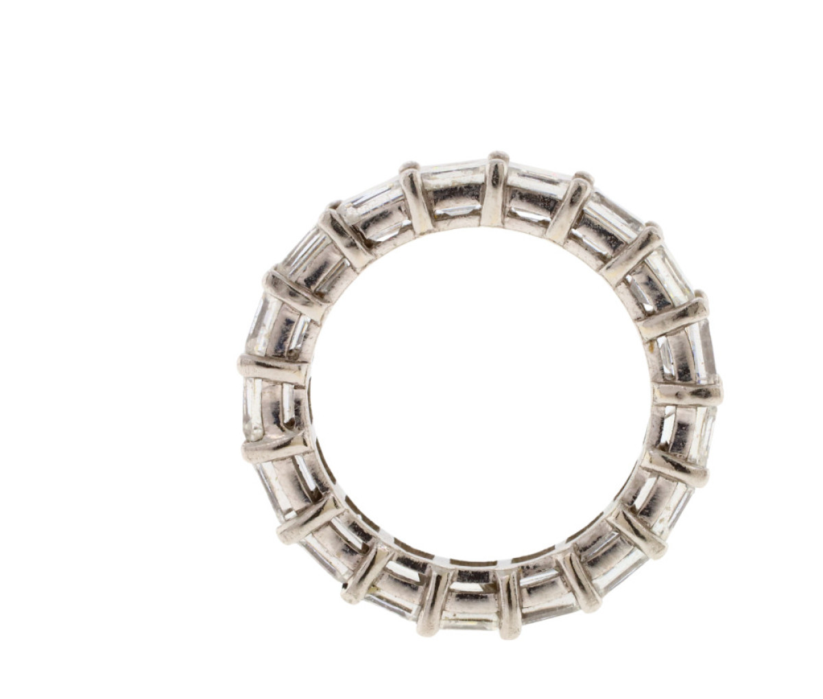 14KT Square Step Cut 5.28ct Diamond Eternity Band - Image 5