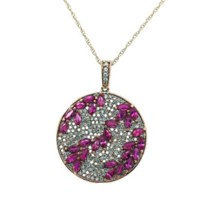 Women's EFFY 14k Rose Gold Diamond Pendant Necklace