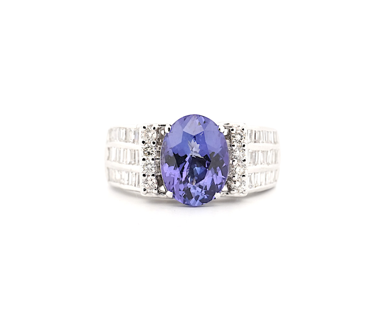 Women's 18k 1.28ct Diamond & Tanzanite Halo Ring - Image 2