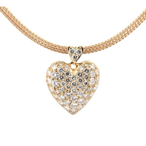Women's 18k 1.12ct Diamond Heart Pendant Necklace