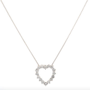 Women's Platinum 4.15ct Diamond Heart Pendant Necklace