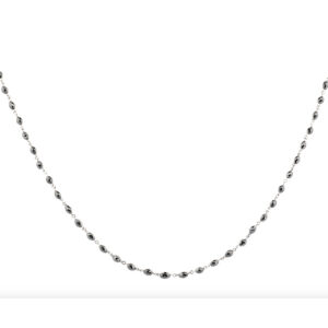 Women's 18k 11.78ct Faceted Black Diamond Bead Link Necklace