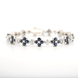 Women's 14K 2.25ct Diamond & Sapphire Bracelet 13.1dwt