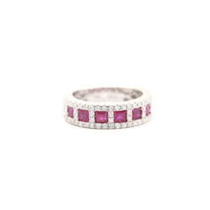 14K White Gold 1.44cttw Ruby & Diamond Ring