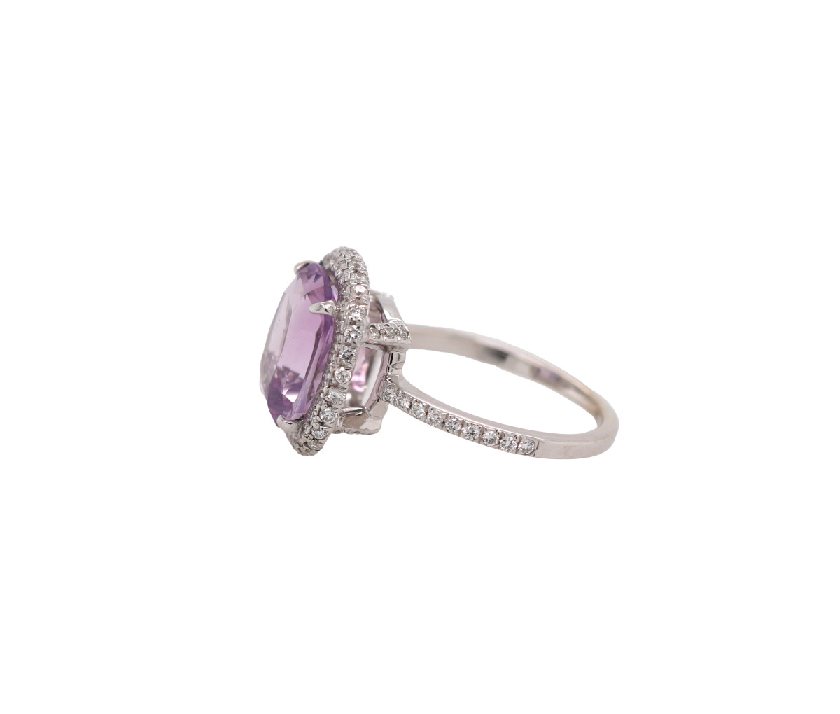 Women's 18k Amethyst & 0.85ct Diamond Ring 2.8dwt - Image 5