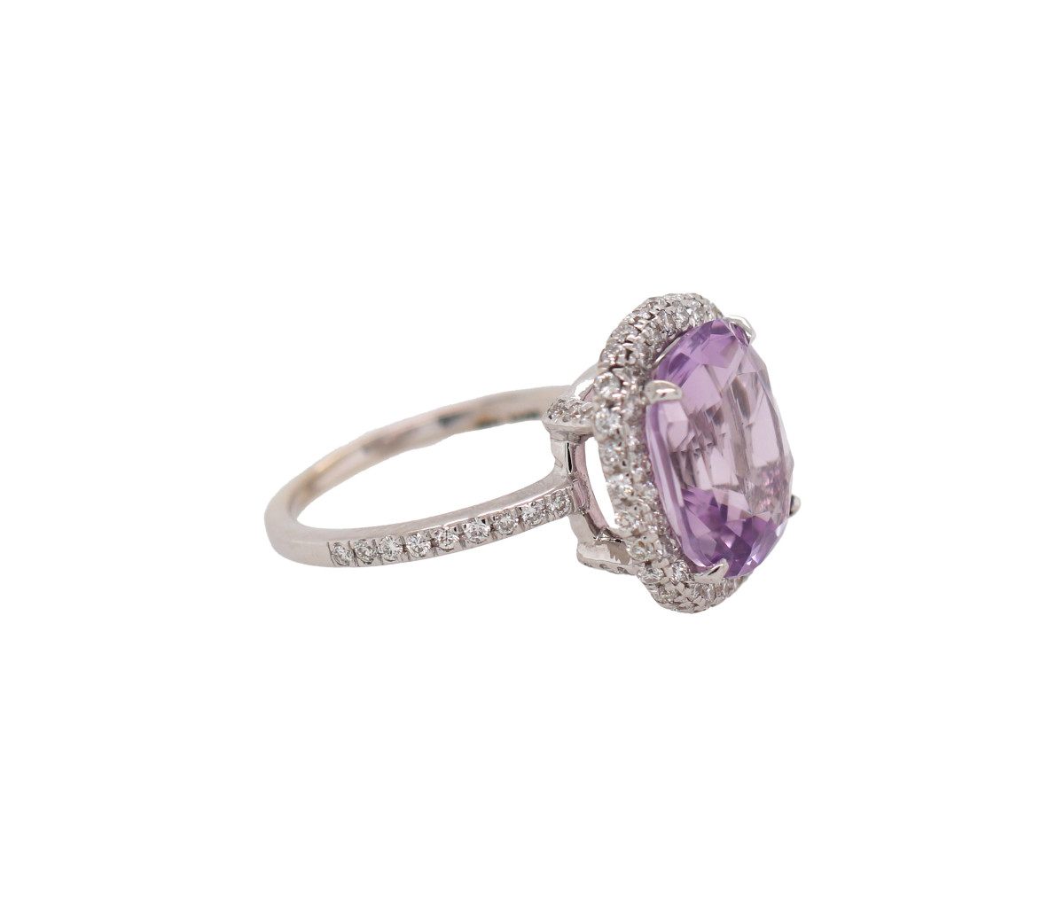 Women's 18k Amethyst & 0.85ct Diamond Ring 2.8dwt - Image 2