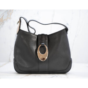 BVLGARI Black Leather Judy Hobo